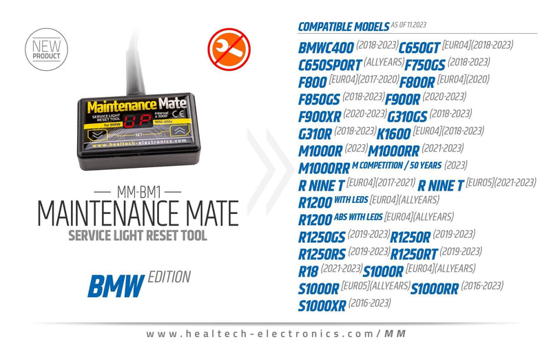 Healtech Maintenance Mate Service light reset tool for BMW motorcycles - MM-BM1 (Free Delivery) (Copy)