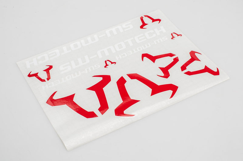 Sticker set SW-MOTECH.310x260 mm. Bull: red, SW-Motech: white.(WER.GIV.017.10001)
