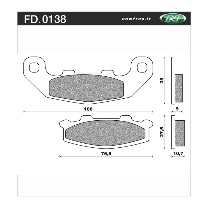 Newfren Rear Brake Pads (Single Set) B