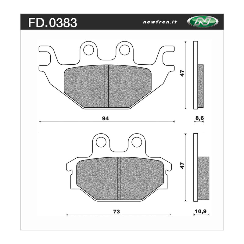 Newfren Rear Brake Pads (Single Set) A