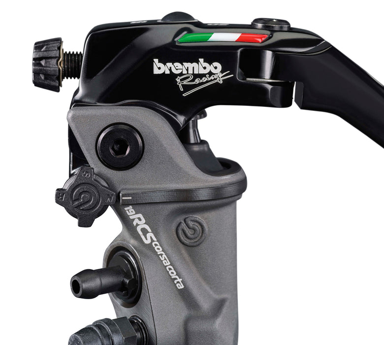 Brembo 19RCS Corsa Corta Radial Brake Master Cylinder (110C74010) and Light Smoke Reservoir Kit (110A26385-Smoke)