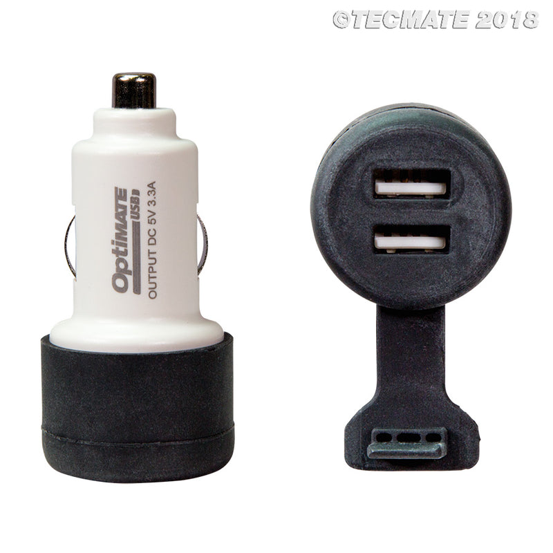 Tecmate Optimate USB Auto Plug with 2 USB ports O-106