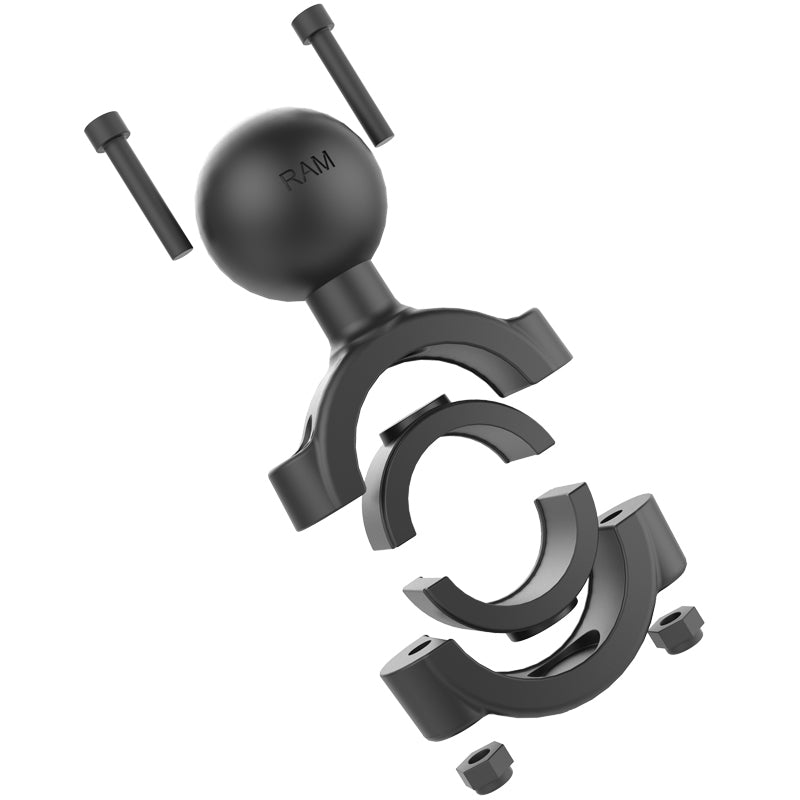 RAM Torque 1 1/8" - 1 1/2" Diameter Handlebar/Rail Base With 1.5" Ball (RAM-408-112-15U)