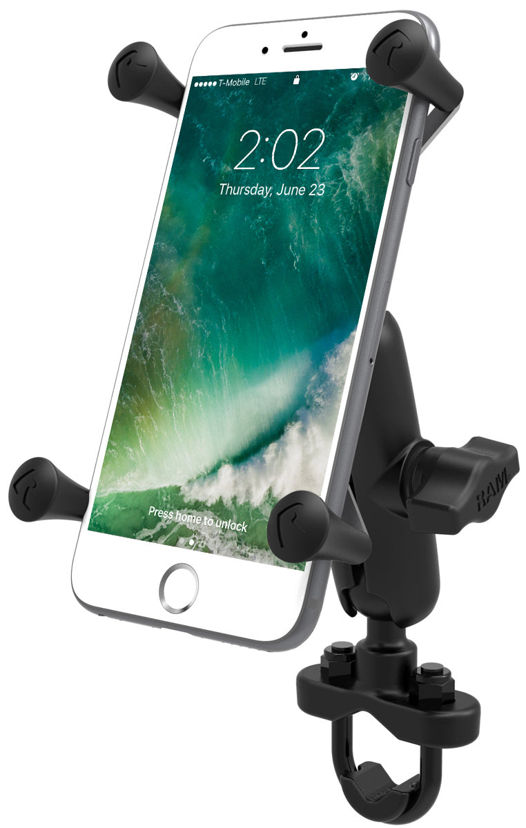 RAM Handlebar Mount With Zinc Coated U-Bolt Base And Universal X-Grip Large Phone/Phablet Cradle (RAM-B-149Z-UN10U)