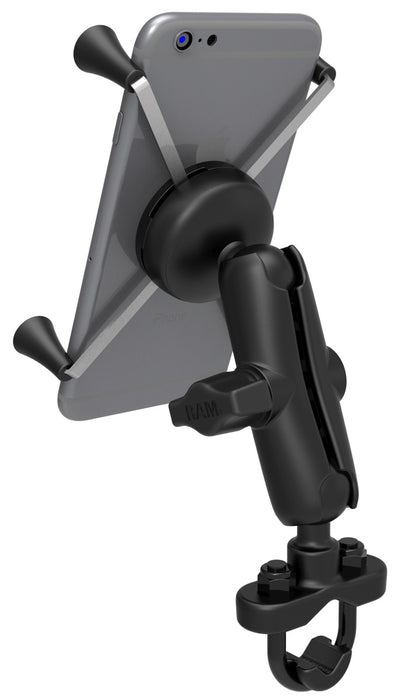 RAM Handlebar Mount With Zinc Coated U-Bolt Base And Universal X-Grip Large Phone/Phablet Cradle (RAM-B-149Z-UN10U)