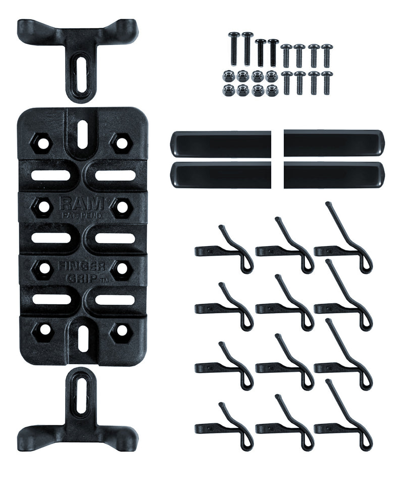 RAM Handlebar Rail Mount with Zinc Coated U-Bolt Base and Universal Finger-Grip Holder (RAM-B-149Z-UN4U)