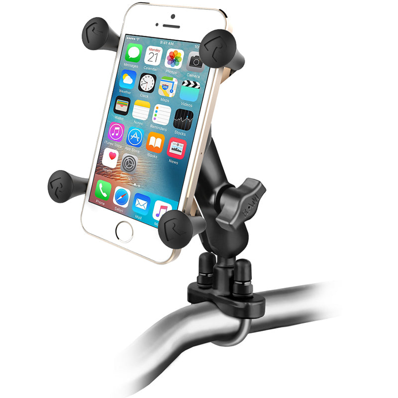 RAM Handlebar Rail Mount With Zinc Coated U-Bolt Base And Universal X-Grip Phone Cradle (RAM-B-149Z-UN7U)