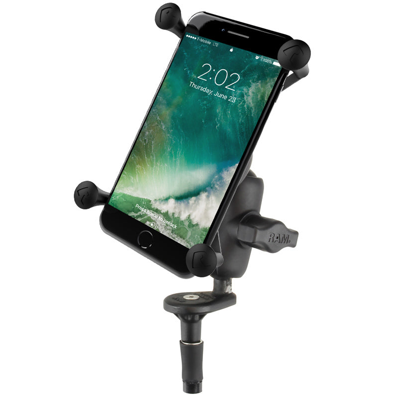 RAM Fork Stem Mount With Large Universal X-Grip Phone Cradle (RAM-B-176-A-UN10U)
