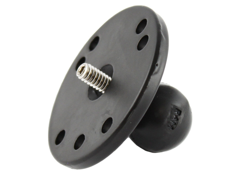 RAM 2.5" Round Base (AMPs Hole Pattern), 1" Ball & 1/4"-20 Threaded Male Post for Cameras (RAM-B-202AU)
