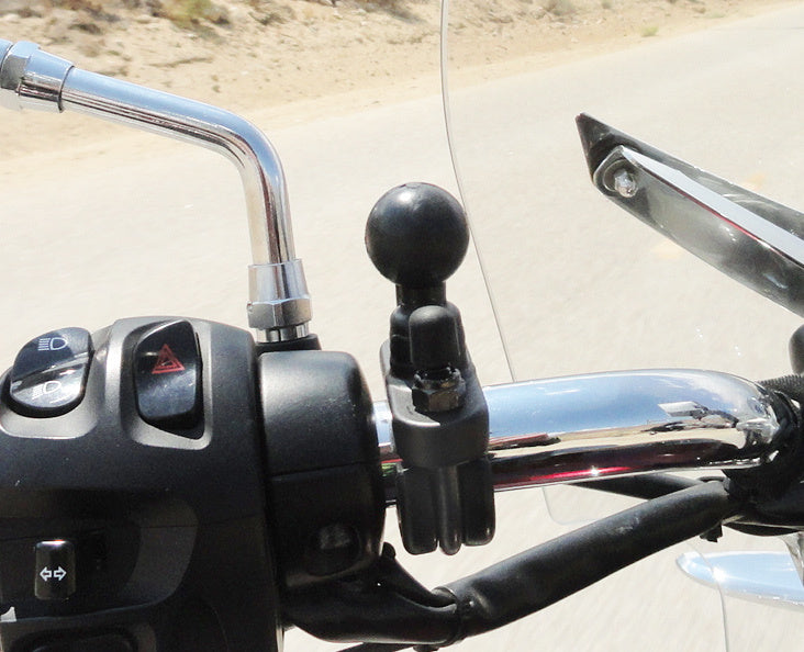 RAM Handlebar Mount with Zinc Coated U-Bolt & 1" Ball for Rails 0.5" to 1.25" Diameter (RAM-B-231ZU)