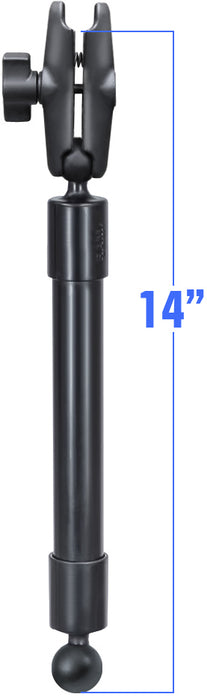 RAM 14" Long Extension Pole With 1" Diameter Ball Ends, and Double Socket Arm (RAP-BB-230-14-201U)
