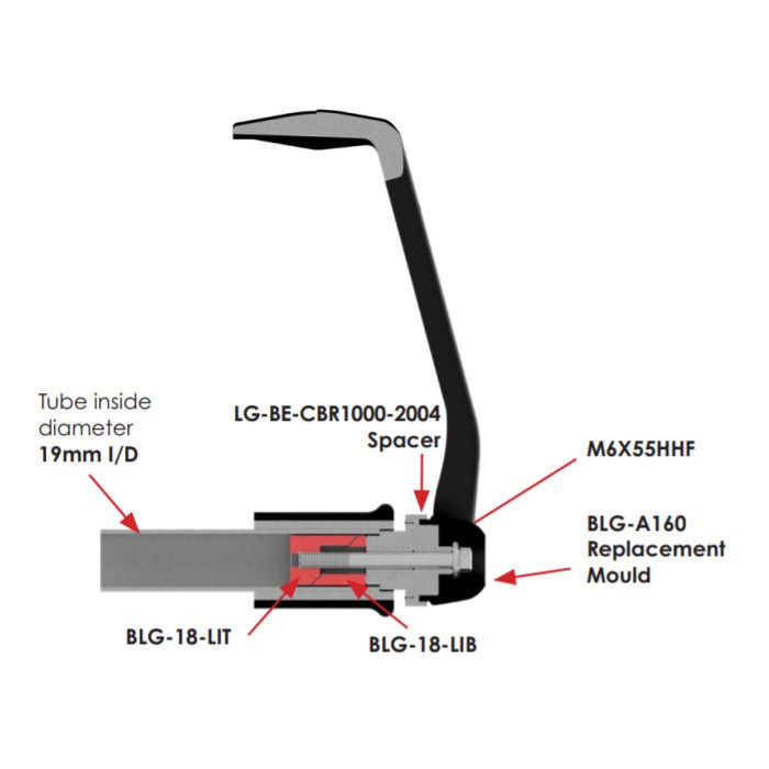 GBRacing Brake Lever Guard for Honda CBR1000RR CBR600RR (BLG-CBR1000-2004-GBR)