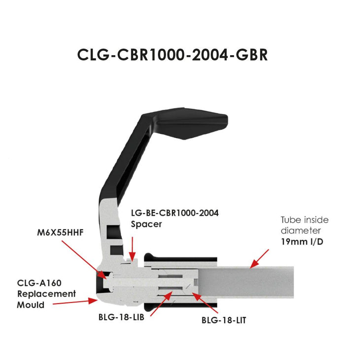 GBRacing Clutch Lever Guard for Honda CBR1000RR CBR600RR (CLG-CBR1000-2004-GBR)