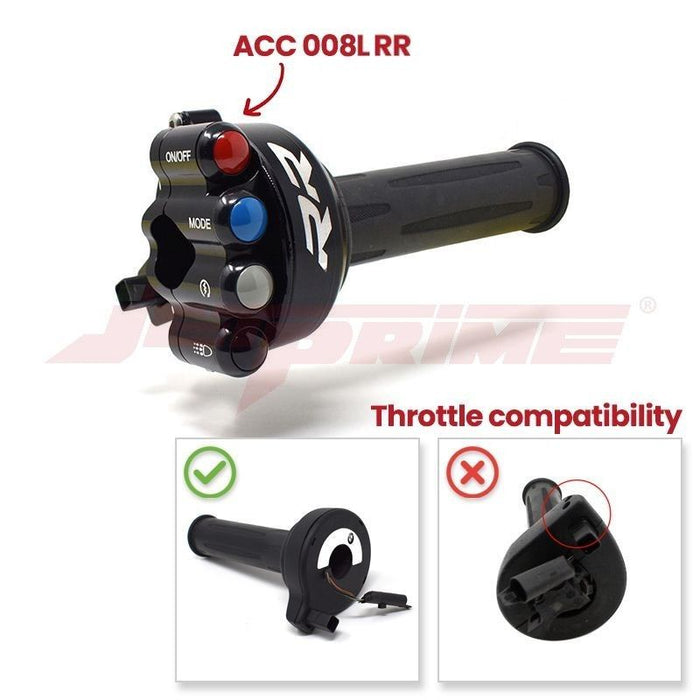 Jetprime Throttle Twist Grip With Integrated Controls for BMW S1000RR RACE (JPACC008LRR) - Free Delivery