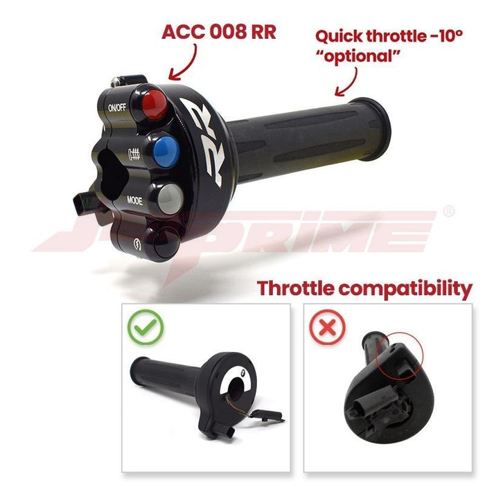 Jetprime Throttle Twist Grip With Integrated Controls for BMW S1000RR STREET (JPACC008RR) - Free Delivery