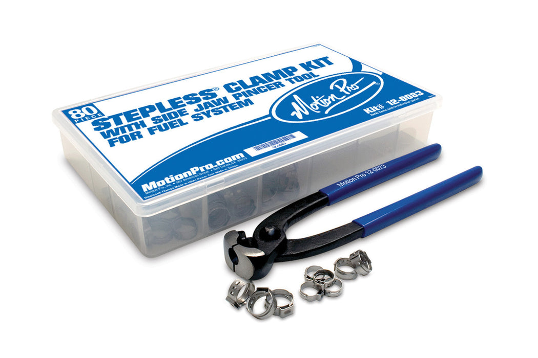 MotioPro Stepless Clamp Fuel Line Fittings Kit including Pincer Tool (12-0083)